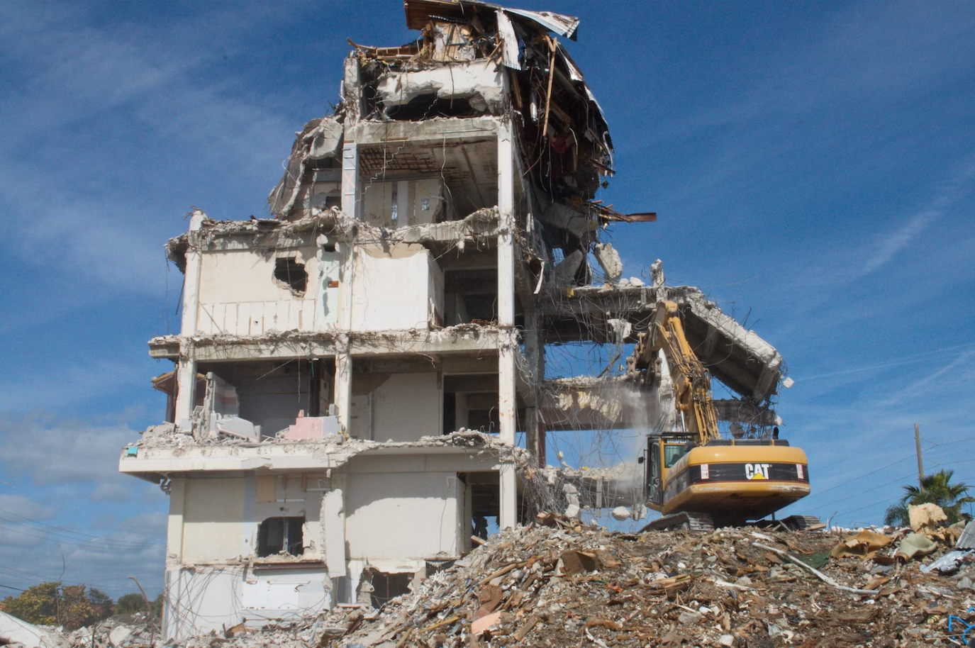 High-rise building demolition